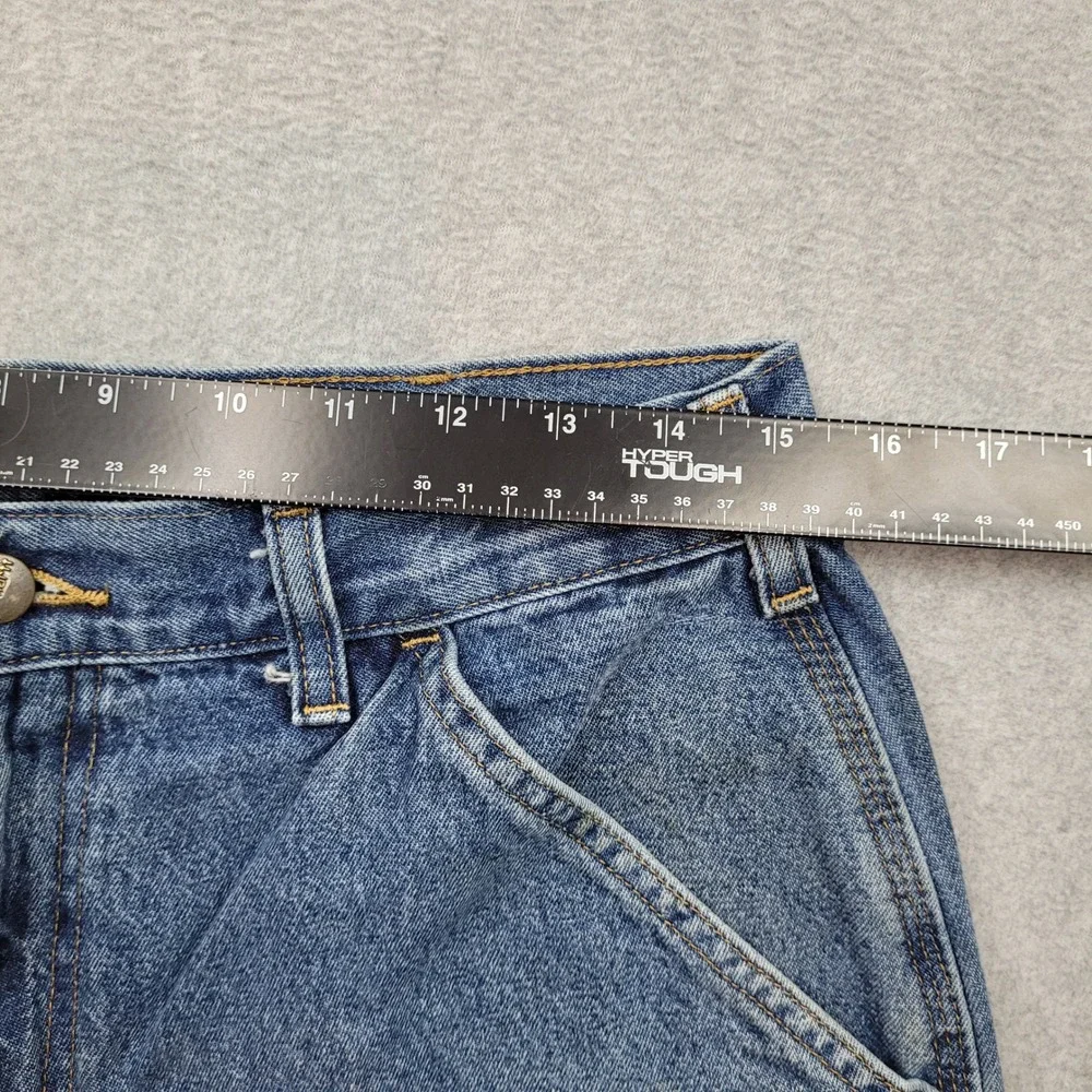 Carhartt Carpenter Jeans Mens 33x32 Blue B13-DPS Workwear Denim Distressed
